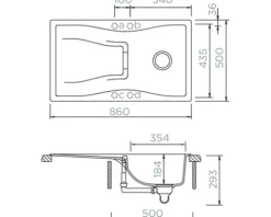 Spüle SCHOCK Waterfall D-100 A 860 x 500 mm magma WATD100AMAG1