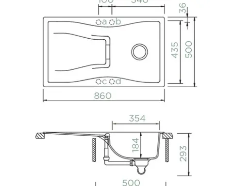 Spüle SCHOCK Waterfall D-100 A 860 x 500 mm polaris WATD100APOL1