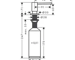 Spülmittelspender hansgrohe A41 edelstahl finish 40438800