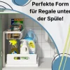 Spülschrank Organizer schmal ausziehbar Küche Metall 2 Etagen unter Waschbecken Regal Küchen Organizer Gewürzregale Organizer für Badezimmer weiß