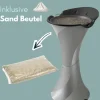 Standaschenbecher für Draußen Aschenbecher Outdoor Wetterfest Stand Aschenbecher für Draussen Standascher Säulenascher für Terrassen Balkone Stehaschenbecher Silber