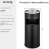 Standaschenbecher tectake 25 x 61 cm rund schwarz