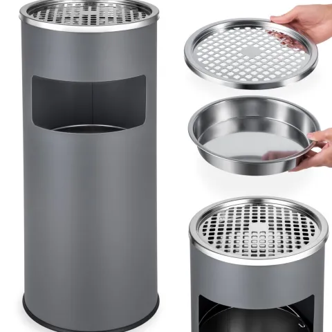 Standaschenbecher tectake 25 x 61 cm rund anthrazit
