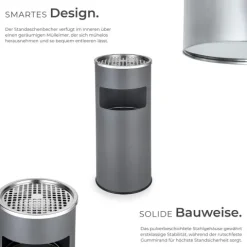 Standaschenbecher tectake 25 x 61 cm rund anthrazit