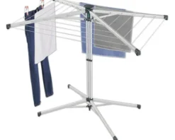 Standwäscheschirm, Wäscheständer Leifheit LinoPop Up 140, platzsparend für Camping oder kleine Balkone/Gärten