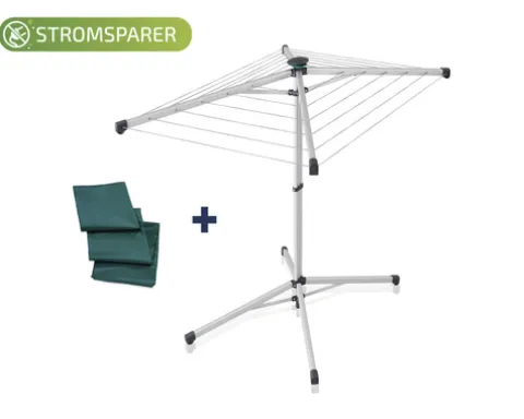 Standwäscheschirm, Wäscheständer Leifheit LinoPop Up 140, platzsparend für Camping oder kleine Balkone/Gärten