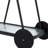 Steam Servierwagen, schwarz und klare Streifen. 73 X 70 X 43 cm