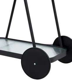 Steam Servierwagen, schwarz und klare Streifen. 73 X 70 X 43 cm