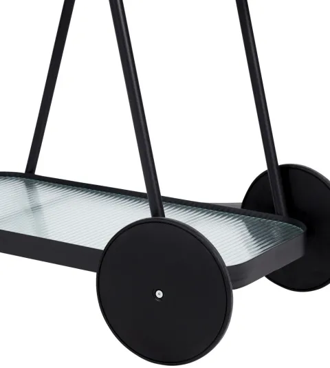 Steam Servierwagen, schwarz und klare Streifen. 73 X 70 X 43 cm