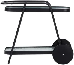 Steam Servierwagen, schwarz und klare Streifen. 73 X 70 X 43 cm