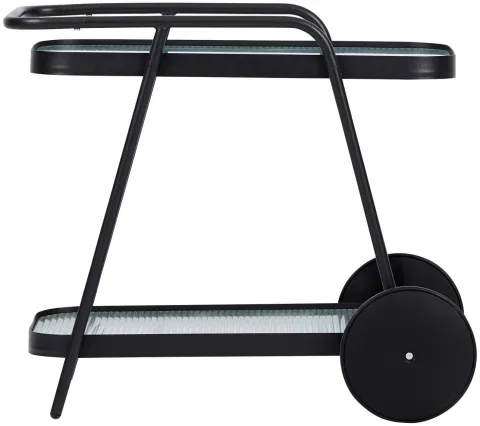 Steam Servierwagen, schwarz und klare Streifen. 73 X 70 X 43 cm