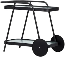 Steam Servierwagen, schwarz und klare Streifen. 73 X 70 X 43 cm