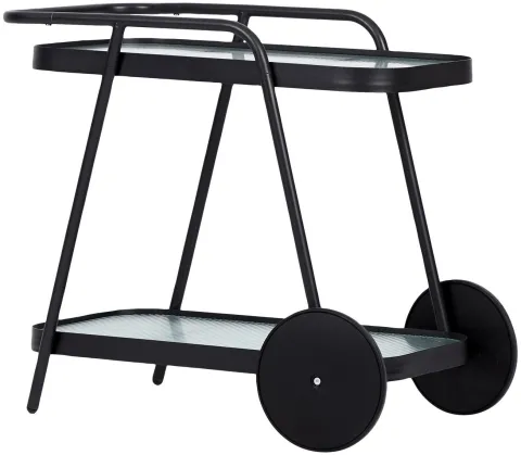 Steam Servierwagen, schwarz und klare Streifen. 73 X 70 X 43 cm