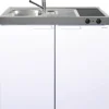 Stengel-Küchen Miniküche mit Geräten Kitchenline 100 cm weiß glänzend vormontiert Variante links 1110000004100