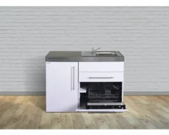 Stengel-Küchen Miniküche mit Geräten Premiumline 120 cm weiß glänzend vormontiert Variante rechts 1012039065100