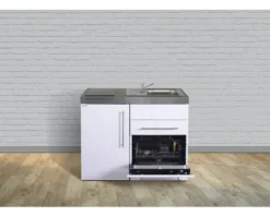Stengel-Küchen Miniküche mit Geräten Premiumline 110 cm weiß glänzend vormontiert Variante rechts 1011068063100