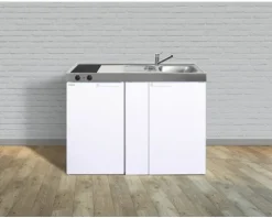 Stengel-Küchen Miniküche mit Geräten Kitchenline 120 cm weiß glänzend vormontiert Variante rechts 1112000103100