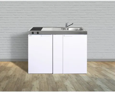 Stengel-Küchen Miniküche mit Geräten Kitchenline 120 cm weiß glänzend vormontiert Variante rechts 1112000103100