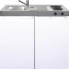 Stengel-Küchen Miniküche mit Geräten Kitchenline 100 cm weiß glänzend vormontiert Variante links 1110000002100