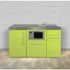 Stengel-Küchen Miniküche mit Geräten Premiumline 150,0 cm grün glänzend vormontiert Variante rechts 1015078165113