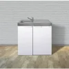 Stengel-Küchen Miniküche mit Geräten Kitchenline 90 cm weiß glänzend vormontiert Variante links 1109000006100