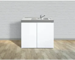 Stengel-Küchen Miniküche mit Geräten Easyline 100 cm weiß glänzend vormontiert Variante rechts 1410000005300