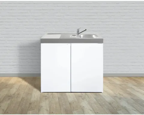 Stengel-Küchen Miniküche mit Geräten Easyline 100 cm weiß glänzend vormontiert Variante rechts 1410000005300