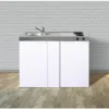 Stengel-Küchen Miniküche mit Geräten Kitchenline 120 cm weiß glänzend vormontiert Variante links 1112000102100
