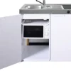 Stengel-Küchen Miniküche mit Geräten Kitchenline 100 cm weiß glänzend vormontiert Variante links 1110001004100