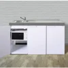 Stengel-Küchen Singleküche mit Geräten Kitchenline 150 cm weiß glänzend vormontiert Variante links 1115001006100