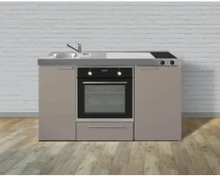 Stengel-Küchen Singleküche mit Geräten Kitchenline 150,0 cm sand matt vormontiert Variante links 1115000604111