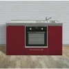 Stengel-Küchen Singleküche mit Geräten Kitchenline 150,0 cm rot glänzend vormontiert Variante rechts 1115000605103