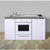 Stengel-Küchen Singleküche mit Geräten Kitchenline 150 cm weiß glänzend vormontiert Variante links 1115000502100
