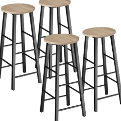 tectake Barhocker Keynes 4er-Set Industrial Style hell Melaminbeschichtung 31x31x72,5cm höhenverstellbare Füße 120kg Belastbarkeit