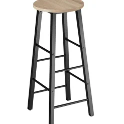 tectake Barhocker Keynes 4er-Set Industrial Style hell Melaminbeschichtung 31x31x72,5cm höhenverstellbare Füße 120kg Belastbarkeit