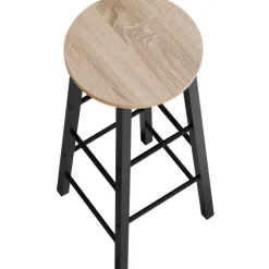 tectake Barhocker Keynes 4er-Set Industrial Style hell Melaminbeschichtung 31x31x72,5cm höhenverstellbare Füße 120kg Belastbarkeit