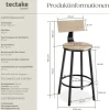 tectake Barhocker Set 4er Industrie-Stil Spanplatte stabil Pulverbeschichtung Rückenlehne komfortabel Farbe Industrial Light