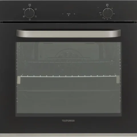 Telefunken Backofen Einbaubackofen autark 78 Liter Hot Air Shield 60 cm Einbau Ofen ohne Kochfeld Schwarz
