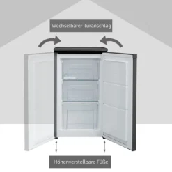 Telefunken CF-34-101-B Gefrierschrank 63 Liter Nutzinhalt Tiefkühlschrank klein schwarz