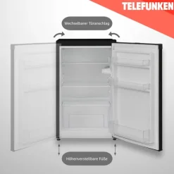 Telefunken CF-31-121-B Kühlschrank ohne Gefrierfach Freistehend 90 L Gesamt-Nutzinhalt Temperaturregelung