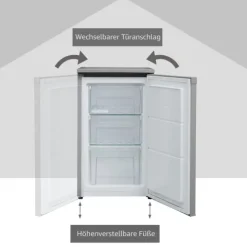 Telefunken CF-34-101-S Gefrierschrank 63 Liter Nutzinhalt Tiefkühlschrank klein silber