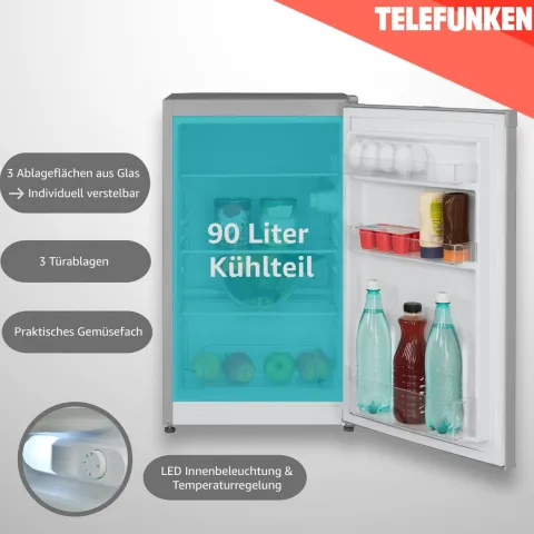 Telefunken CF-31-121-S Kühlschrank ohne Gefrierfach Freistehend 90 L Gesamt-Nutzinhalt Temperaturregelung