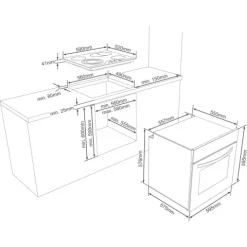Telefunken ECHS65A-B2 Einbauherd-Set Elektro-Herd-Kochfeld-Kombi Backofen & Glaskeramik-Kochfeld Hot Air Shield