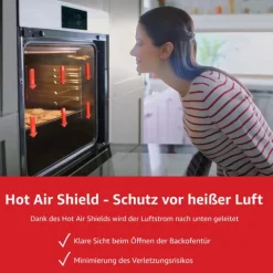 Telefunken ECHS65A-B2 Einbauherd-Set Elektro-Herd-Kochfeld-Kombi Backofen & Glaskeramik-Kochfeld Hot Air Shield