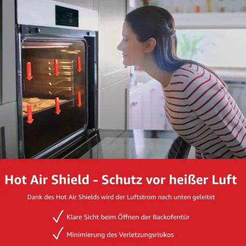 Telefunken ECHS65A-B2 Einbauherd-Set Elektro-Herd-Kochfeld-Kombi Backofen & Glaskeramik-Kochfeld Hot Air Shield