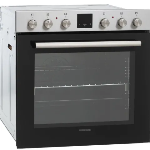 Telefunken Einbauherd-Set mit Glaskeramik-Kochfeld Backofen mit Ober-Unterhitze + Umluft Teleskopauszug 78 Liter