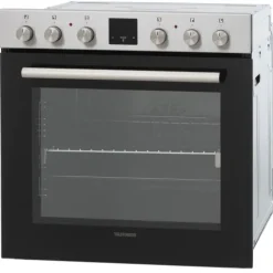 Telefunken Einbauherd-Set mit Glaskeramik-Kochfeld Backofen mit Ober-Unterhitze + Umluft Teleskopauszug 78 Liter