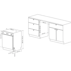 Telefunken Geschirrspüler 60 cm teilintegrierbar Einbau Spülmaschine 12 Maßgedecke 6 Programme AquaStop GET6012DI