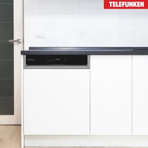 Telefunken Geschirrspüler 60 cm teilintegrierbar Einbau Spülmaschine 12 Maßgedecke 6 Programme AquaStop GET6012DI