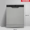 Telefunken Geschirrspüler freistehend 60cm Spülmaschine Silber 12 Maßgedecke 6 Programme AquaStop GFS6012DI